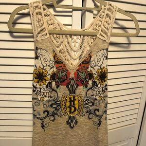 Harley Davidson V-Neck tank crochet size Small